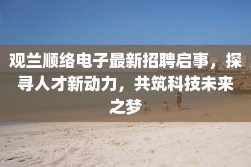 觀蘭順絡電子最新招聘啟事，探尋人才新動力，共筑科技未來之夢