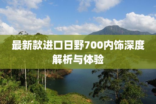 最新款進(jìn)口日野700內(nèi)飾深度解析與體驗(yàn)