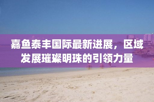 嘉魚泰豐國際最新進展，區(qū)域發(fā)展璀璨明珠的引領(lǐng)力量