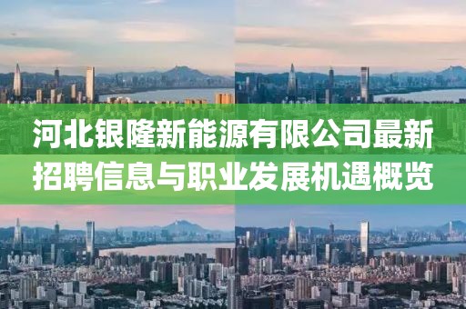 河北銀隆新能源有限公司最新招聘信息與職業(yè)發(fā)展機(jī)遇概覽