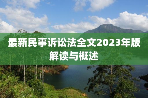 最新民事訴訟法全文2023年版解讀與概述