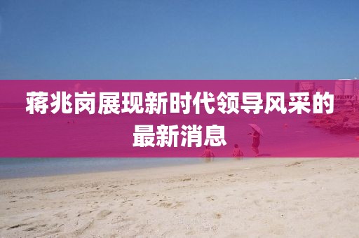 蔣兆崗展現(xiàn)新時代領導風采的最新消息